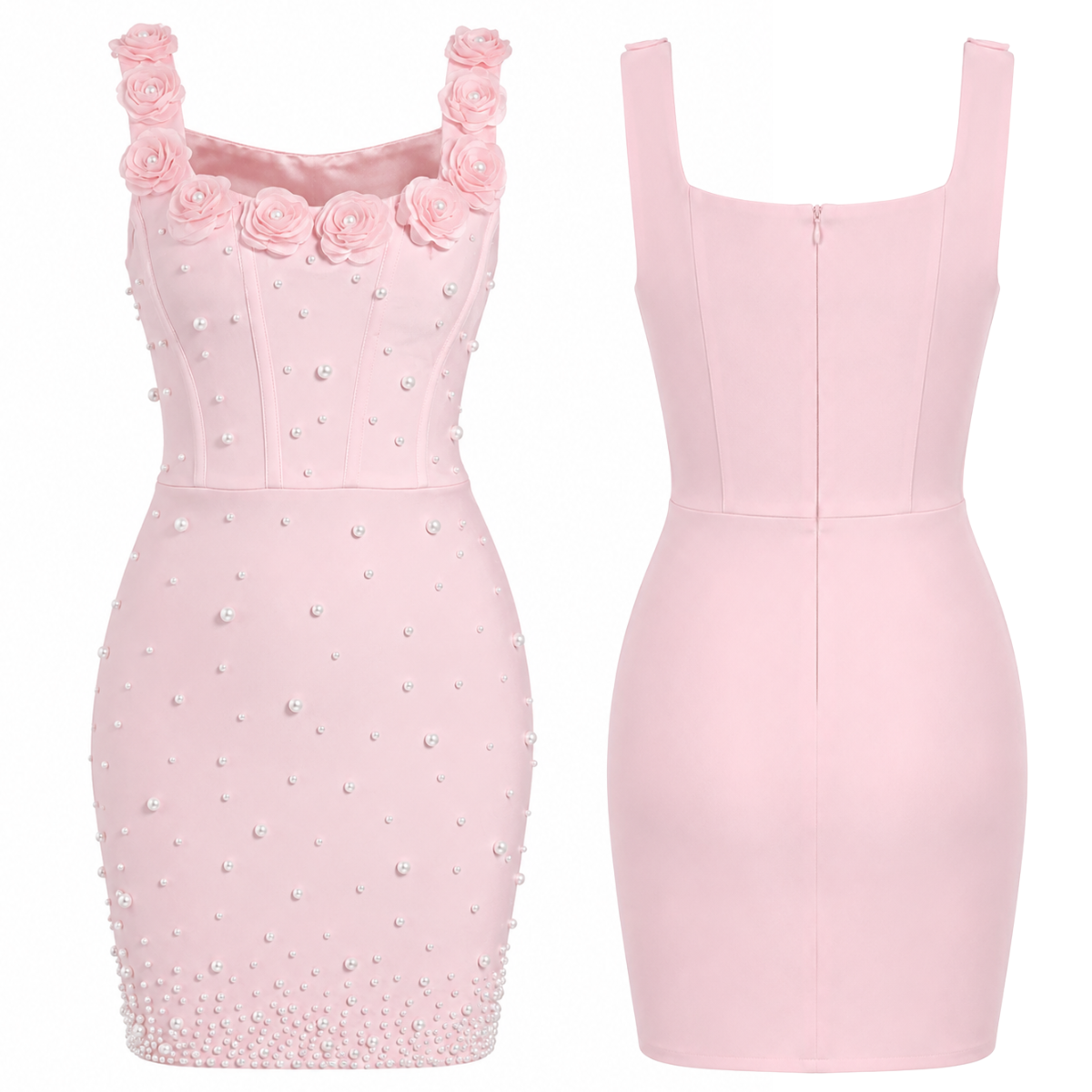 Blush Bloom Pearl Mini Dress