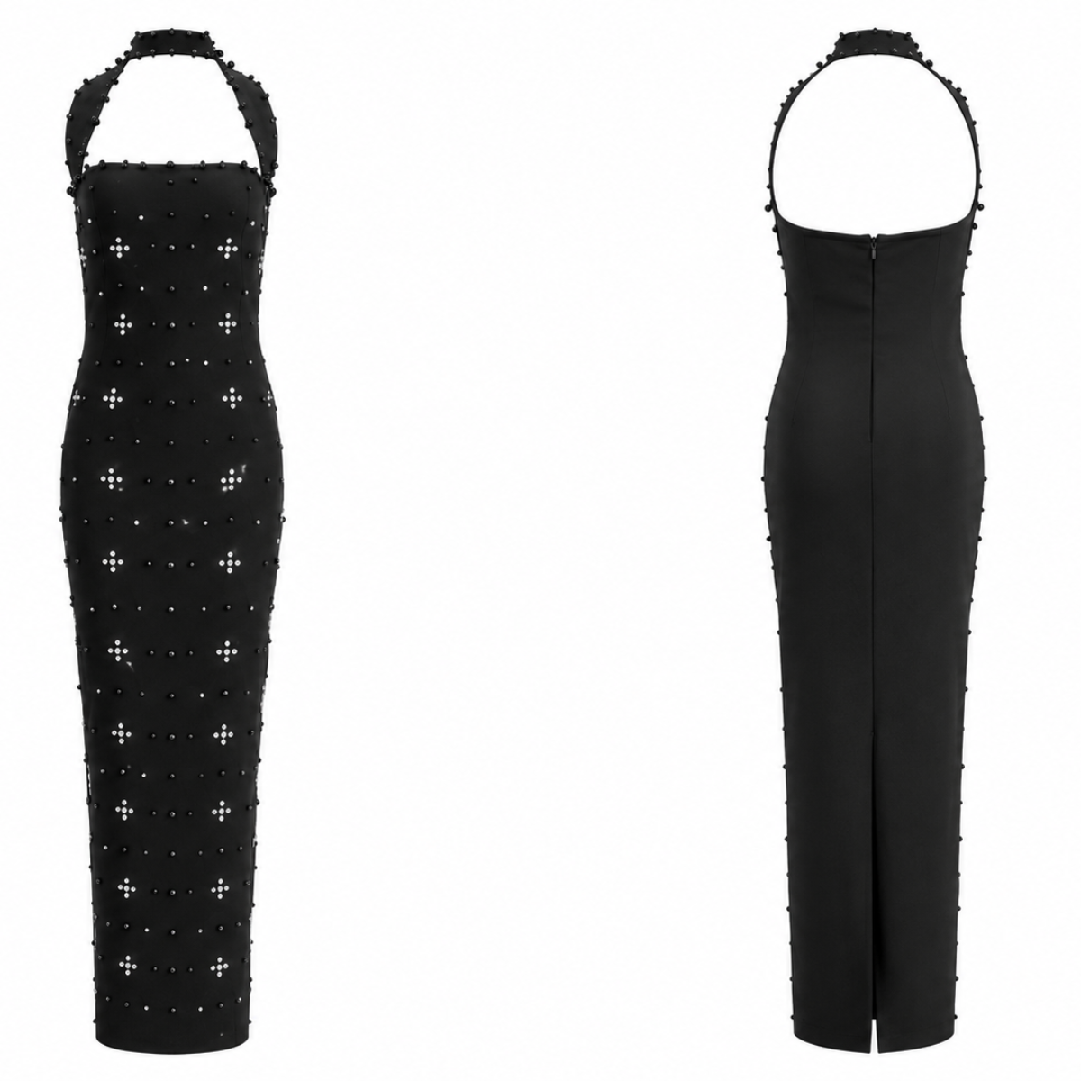 Midnight Luxe Beaded Column Gown