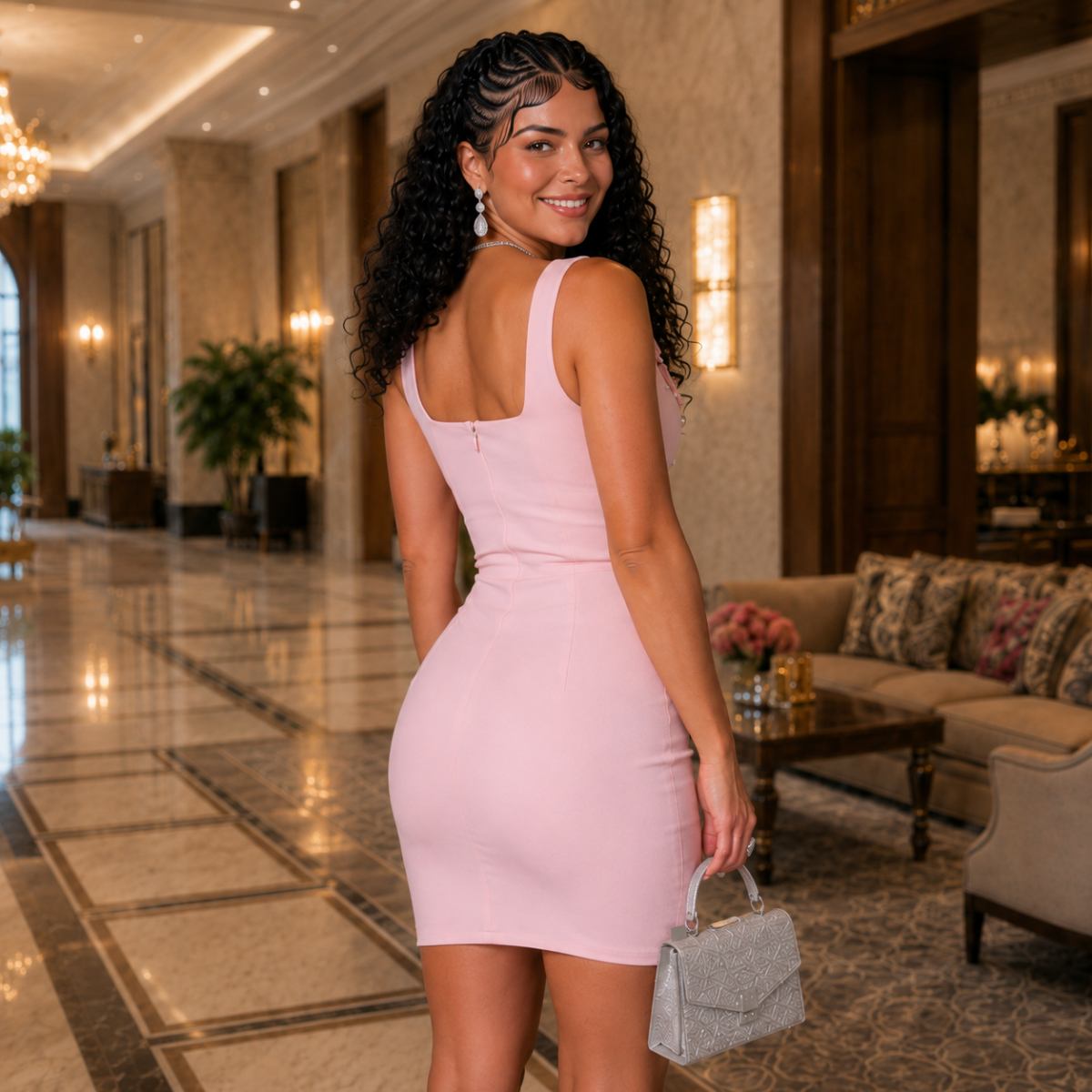 Blush Bloom Pearl Mini Dress
