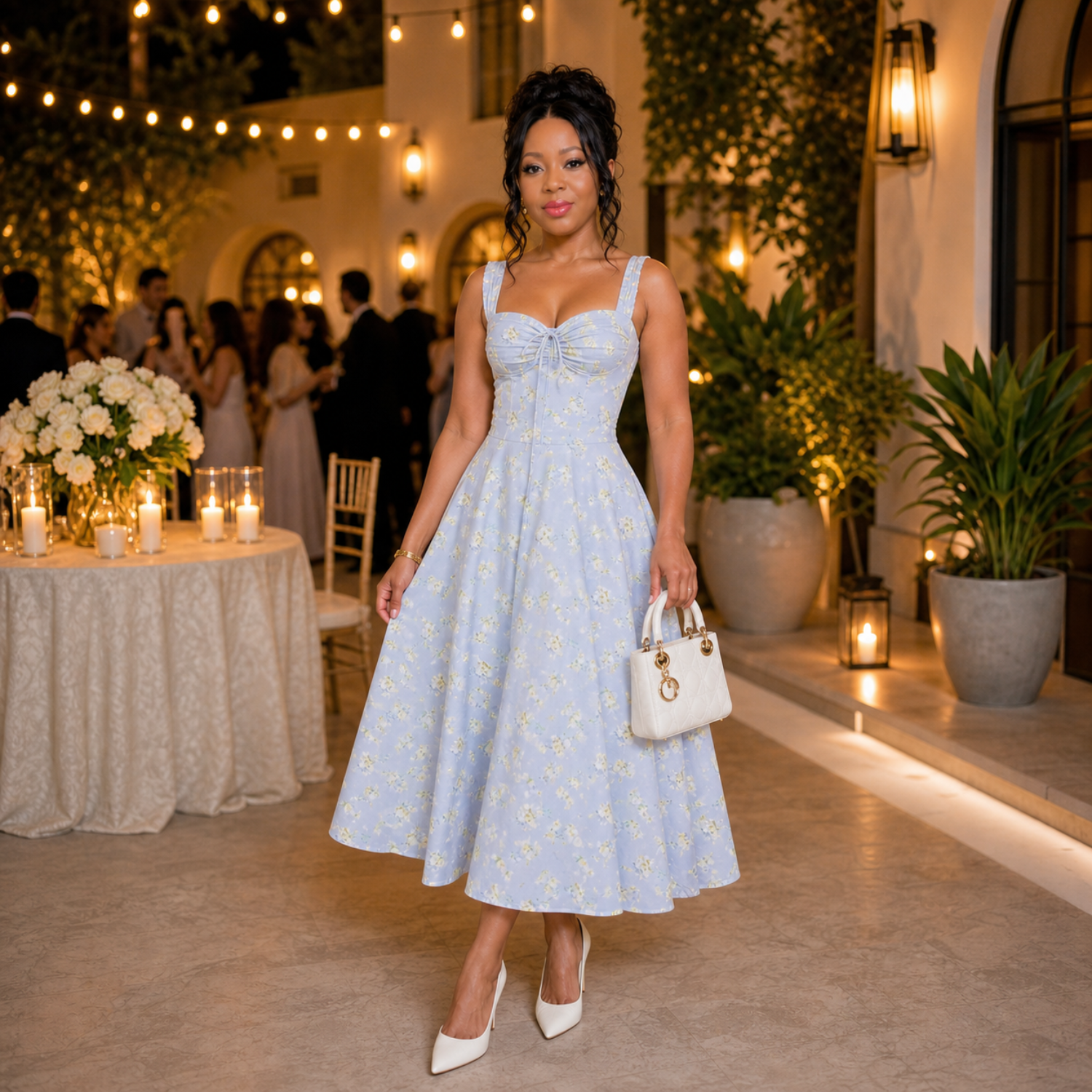 EllaVerra Spaghetti Strap a Line Flowy Maxi Gown