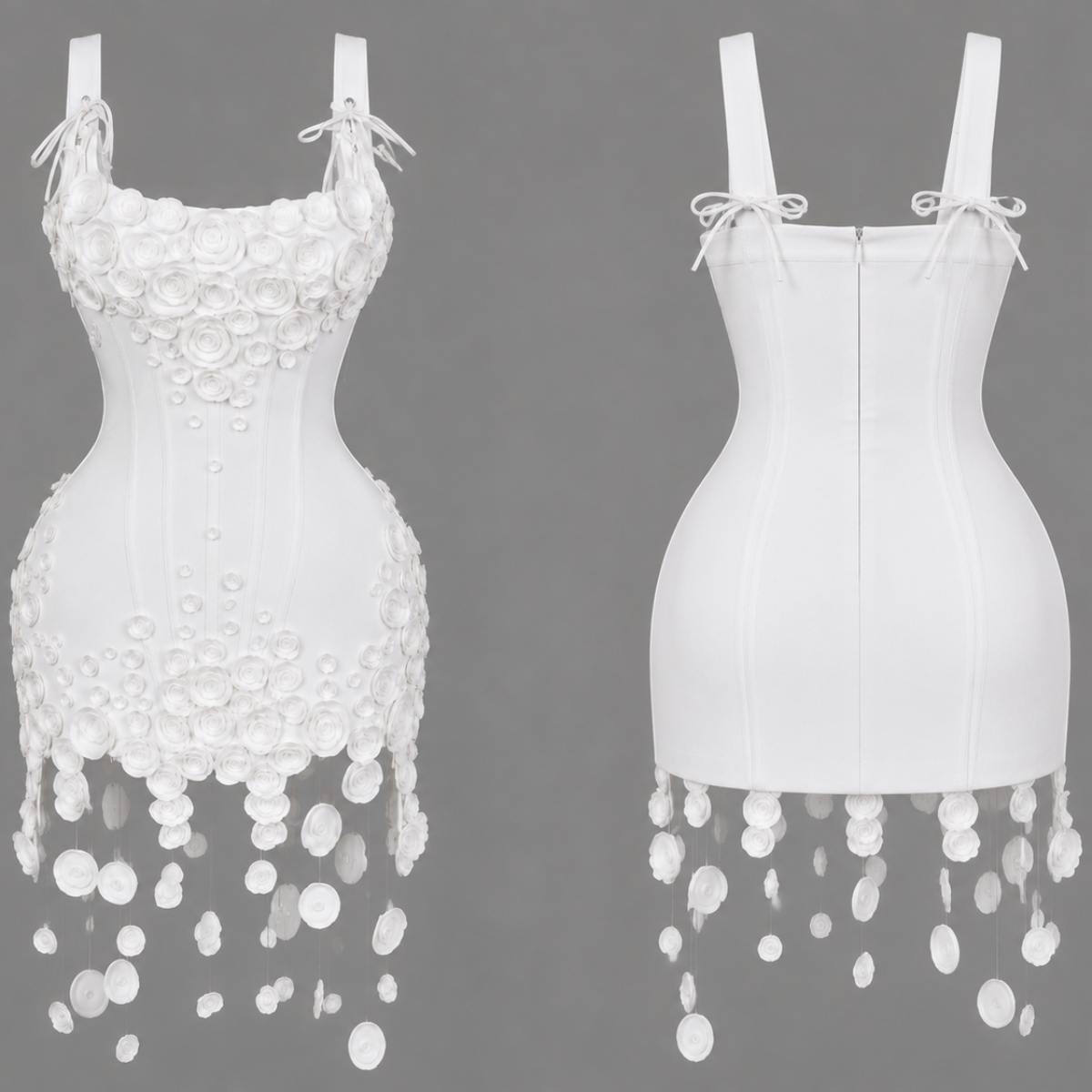 Ivory Bloom Corset Mini Dress