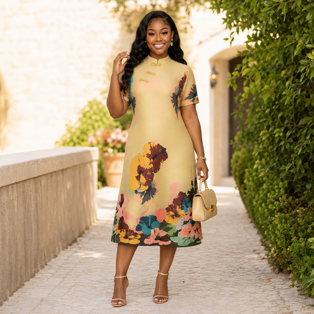 Floral Elegance Midi Dress