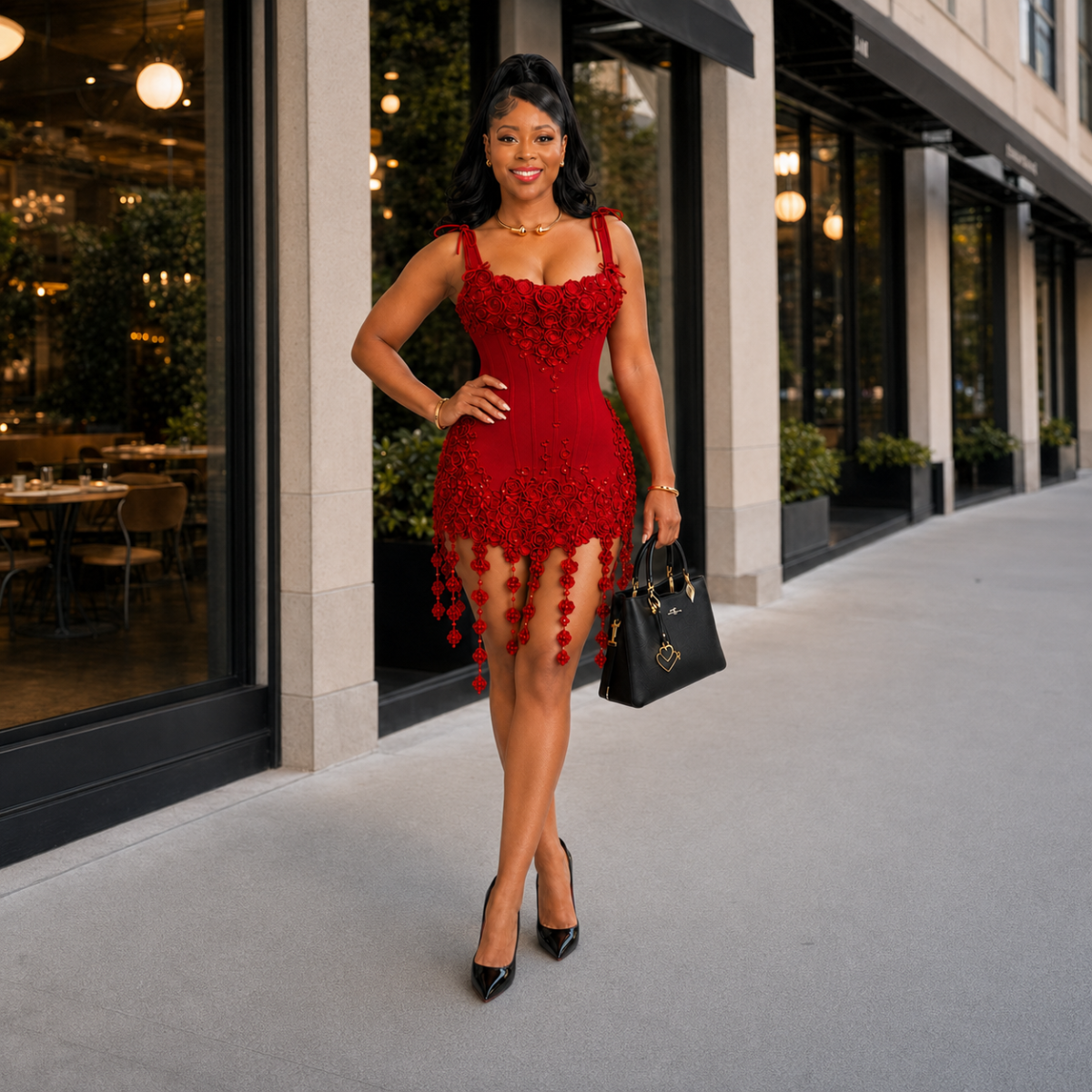 Ivory Bloom Corset Mini Dress